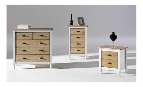 Mesa De Luz Vintage Madera- Iryna-armado Gratis - Artico