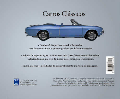 Carros Clássicos por Richard Gun en Portugués de Editora Europa ano 2024