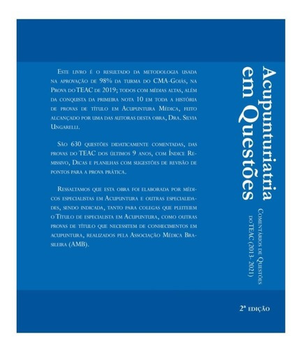 Acupunturiatria Em Questões Comentário De Questões Do Teac 2013-2021