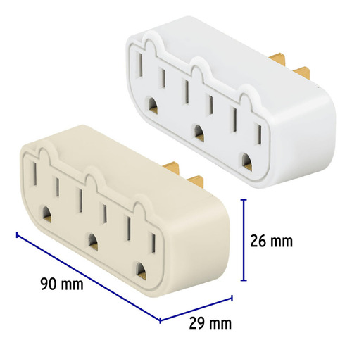 Multicontacto Triple 2 Polos 1 Tierra Granel Voltech 47199