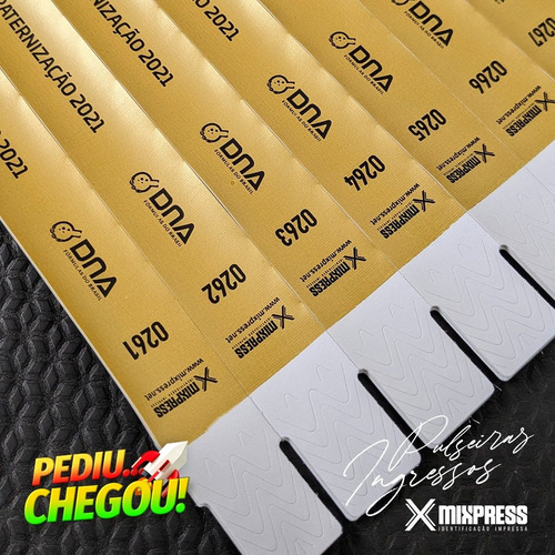 Imagem 3 de 6 de Pulseira Identificação Nylon Impressão Premium . 500 Unids