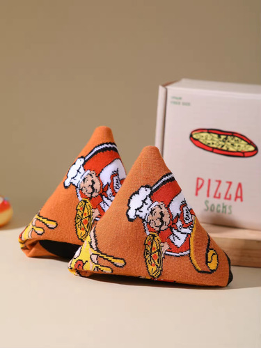 Calcetines Pizza Con Caja Calcetas Pizza Regalo Creativo