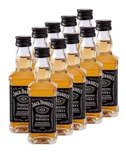 Kit Whisky Jack Daniel's Old No.7 Com 10 Garrafinhas De 50ml