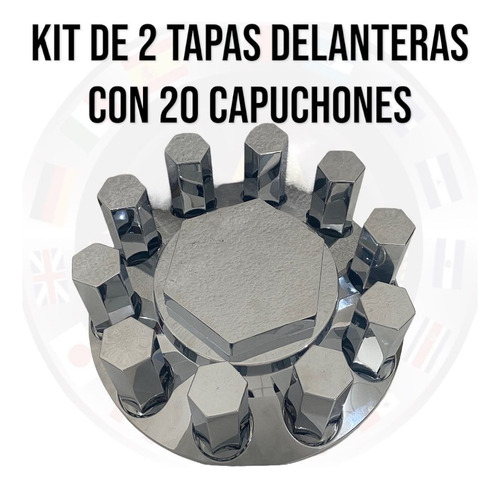 Tapas Delanteras Y 20 Capuchones Hexagonal Grande Unemon