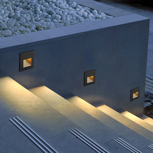4lampara Led Escalera Pared Cortesía Empotrable Foco 3w Ip65