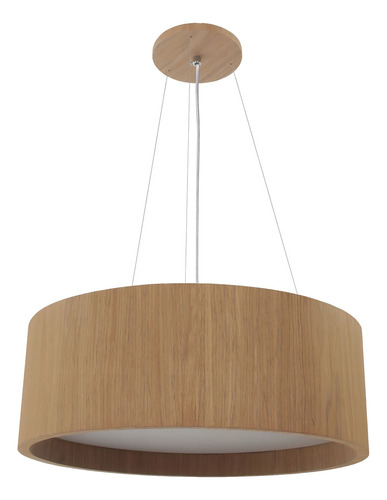Lustre Pendente Adrilustres Em Madeira Redondo Freijó 60cm