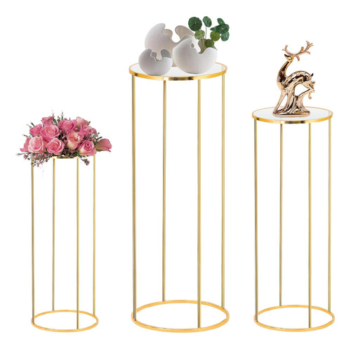 3 Soportes De Pedestal Cilindricos Para Fiestas, Soportes Ci