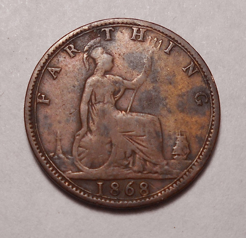 Gran Bretaña 1 Farthing  1868 - Victoria - Km#747.2 