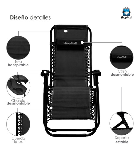 Silla Plegable Gravedad Cero Reclinable Calidad Jardín Playa