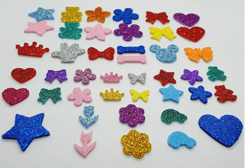 1000 Adesivos Pet Piercings Lacinhos Eva Com Glitter Para Petshop Cães E Gatos Banho E Tosa