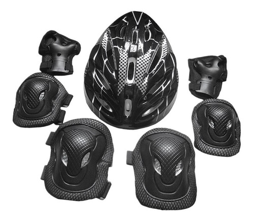 1 Par De Rodillera Codillera Munequera Con 1 Psc Casco Negro