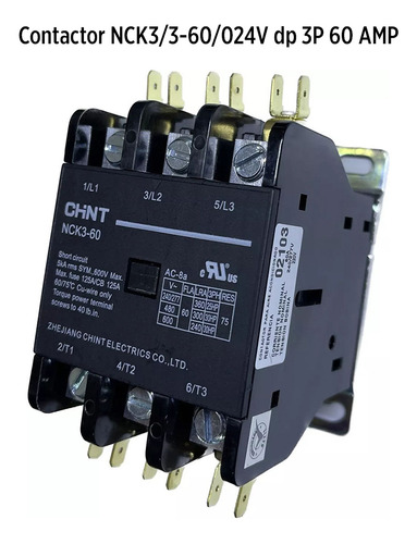 Nck3/3-60/024v Contactor Dp 3polos 60amp