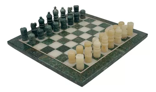 Jogo de Xadrez em Mármore Natural 32pçs - 44x44x4,7cm -  JXM01-LMARMERBUTIKDecoraçãoMarmer Butik - Home Decor