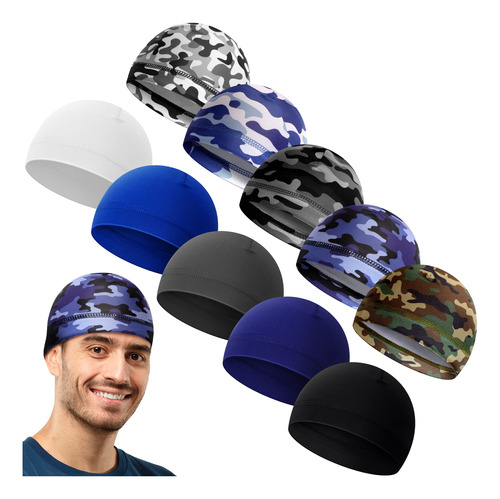 10 Gorras De Calavera Refrescantes Para Hombre, Forro De Cas