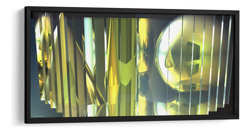 Cuadro Enmarcado Negro A Través Del Cristal 40x20, Caperh