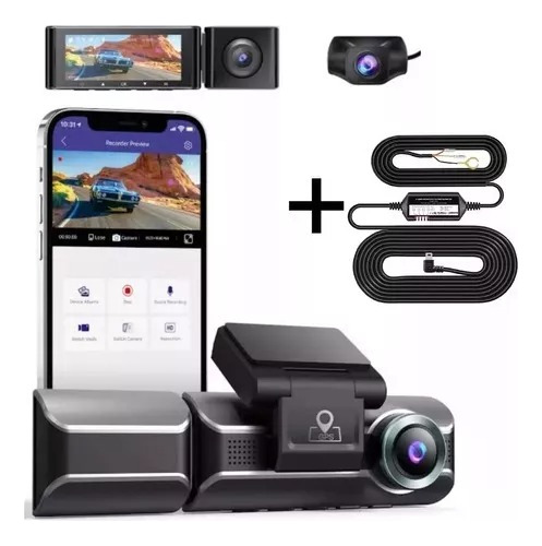 Azdome M550 Câmera Veicular 4k Gps Para Uber/99 + Kit 24h