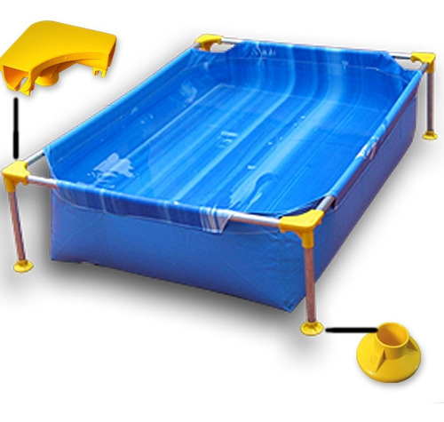 Pileta estructural rectangular Piletin 200x130x40 con capacidad de 1040 litros de 200cm de largo x 130cm de ancho azul