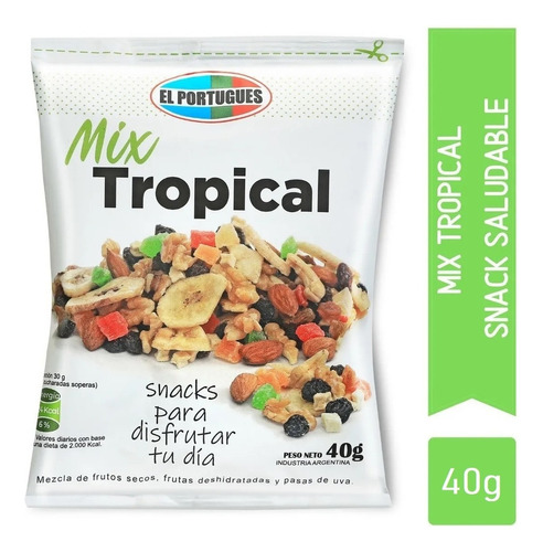 Snack Mix De Frutos Secos Tropical X 40gr - El Portugués