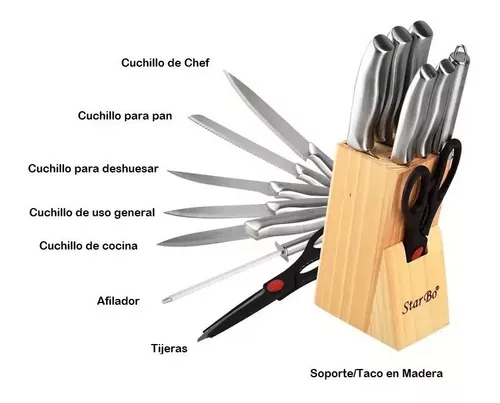 Set 8 Piezas cuchillos Ion Bronze  FaciHogar Todo para mesa y cocina