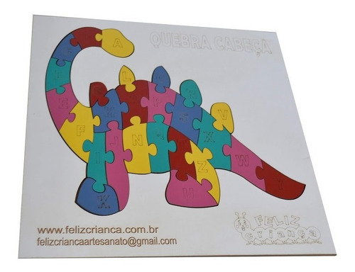 Quebra Cabeça Dinossauro Alfabeto Mdf
