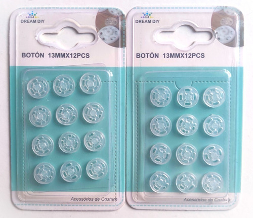 24 Botones Transparentes Para Coser 13mm