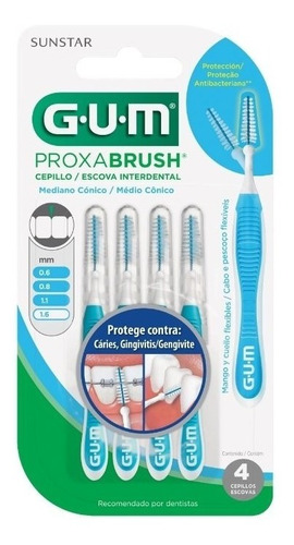 Gum Cepillo Interdental Proxabrush Medio Cónico 4 U