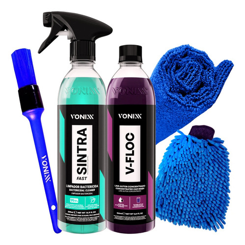 Kit Lavagem Automotiva Vonixx Vfloc + Sintra + Pincel + Luva