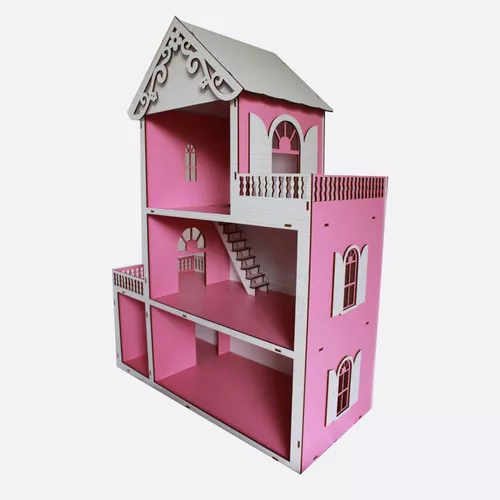 Casa Da Barbie Mdf Pintada E Montada Com +25 Kit Moveis