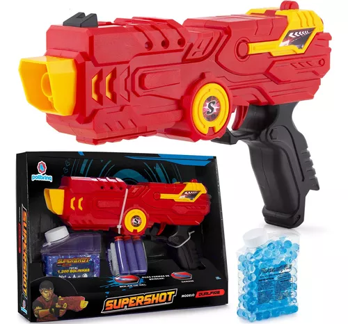 Pistola Super Shot Dual Fight Lança Dardos +bola De Gel Nerf