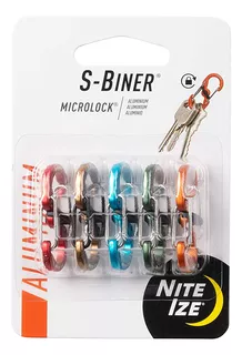 Nite Ize S-biner Microlock Aluminum, Locking Keychain Carab.
