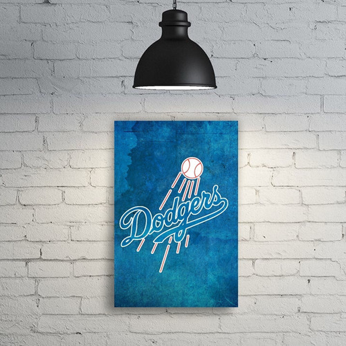 Imagem 2 de 2 de Quadro Decorativo Mlb Los Angeles Dodgers - Tamanho A4