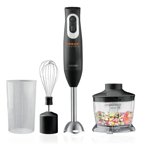 Mixer e Processador Mallory Trikxer Chefpro  500w ​Black Inox Cor  Preto