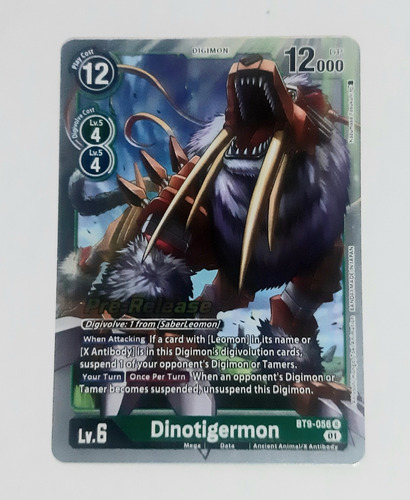 Carta Dinotigermon Bt9 056 Digimon Tcg 