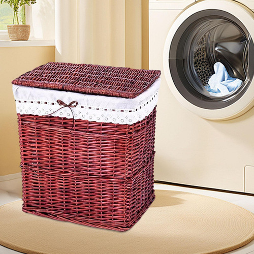 Cesto Para La Colada, Cesta De Mimbre Tejida, Cesta Para La