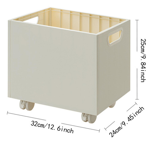 Caja De Almacenamiento De Libros Apilable Con Ruedas,