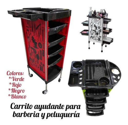 Imagen 1 de 7 de Carrito Auxiliar Para Peluquería, Barbería, Barbero