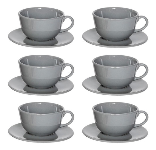 Set X6 Taza De Te 220 Cc Unni Grey Oxford