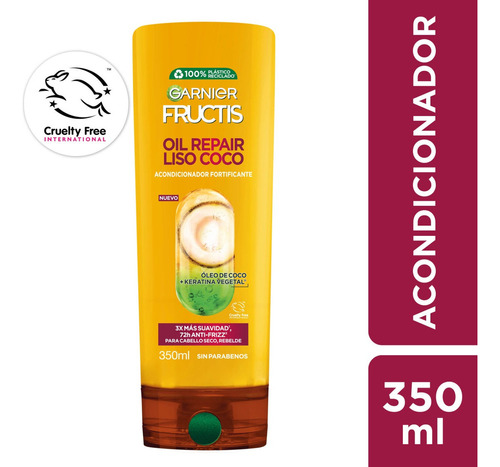 Acondicionador Garnier Fructis Oil Repair Liso Coco 350ml