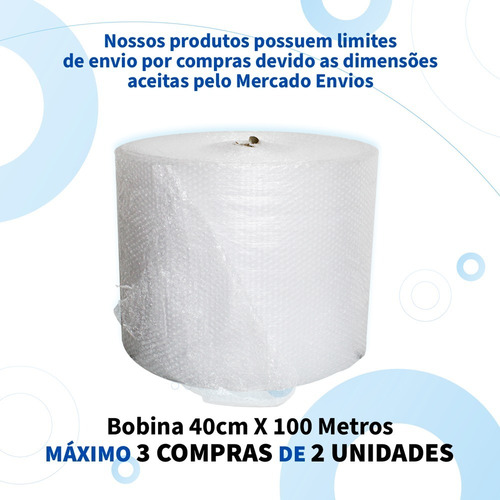Imagem 2 de 4 de Plastico Bolha - Bobina 40 Cm X 100 M 25 Micras 2 Unidades