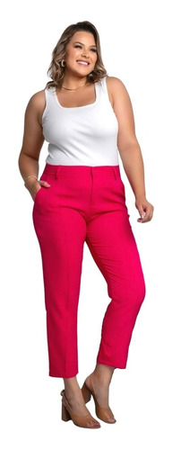 Calça Alfaiataria Social Plus Size Feminina Moda Lançamento