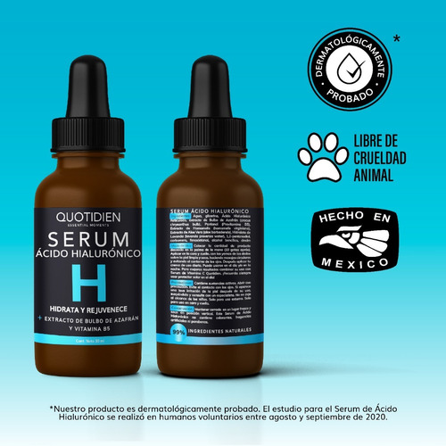 Imagen 2 de 8 de Serum Ácido Hialurónico Facial+vitamina B5+extracto Azafran