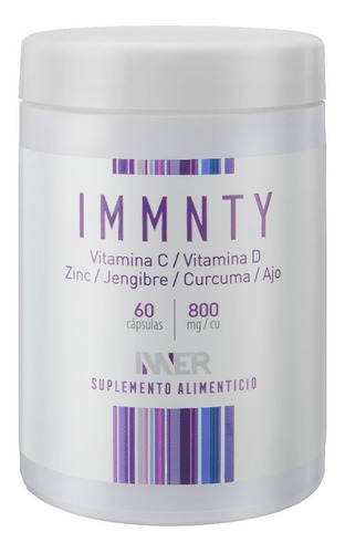 Inner | Immnty | Vitamina C, D, Zinc, Jengibre, Cúrcuma, Ajo Sabor N/a