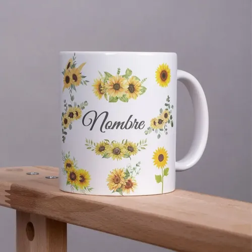 CUBICER Tazas de café personalizadas con diseño de girasol, con nombre personalizado, tazas de cerámica blanca, taza de viaje grande, vaso para beber, lindo regalo de Navidad para mujeres, adultos CUBICER Tazas de café personalizadas con diseño de girasol, con nombre personalizado, tazas de cerámica blanca, taza de viaje grande, vaso para beber, lindo regalo de Navidad para mujeres, adultos