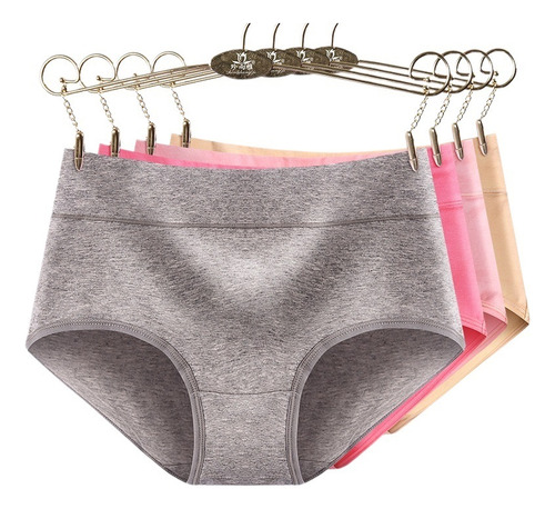 Bragas De Algodón Transpirable Para Mujer De Cintura Alta