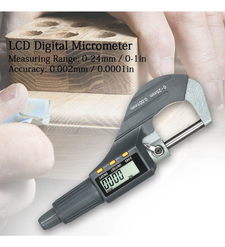Sk Micrómetro Digital 0-25mm Electrónico Digital Exterior