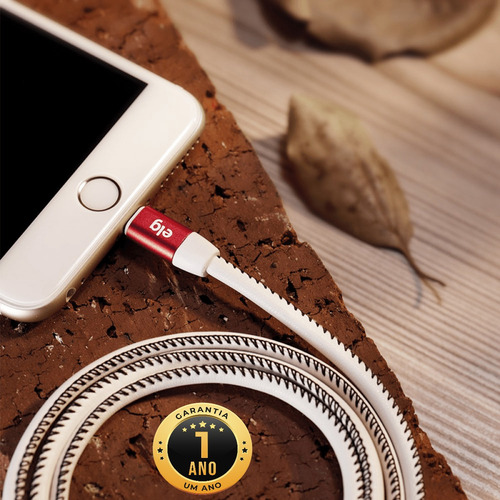 Imagem 3 de 5 de Cabo Lighting Revestido Tecido Resistente Para iPhone Apple