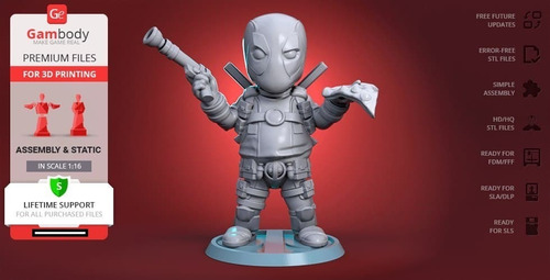  Archivo Stl Impresión 3d - Deadpool Chubby