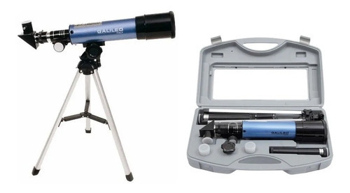 Telescopio Galileo Refractor 360x50 270x C Tripode + Valija Color Azul