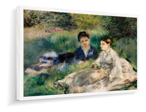 Quadro Com Moldura Renoir Mulheres Na Grama 92x90