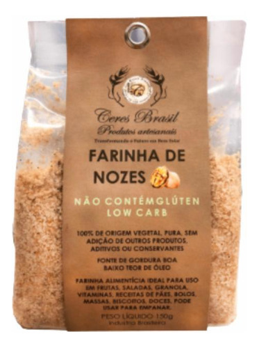 Kit 3x: Farinha De Nozes Sem Glúten Ceres 150g